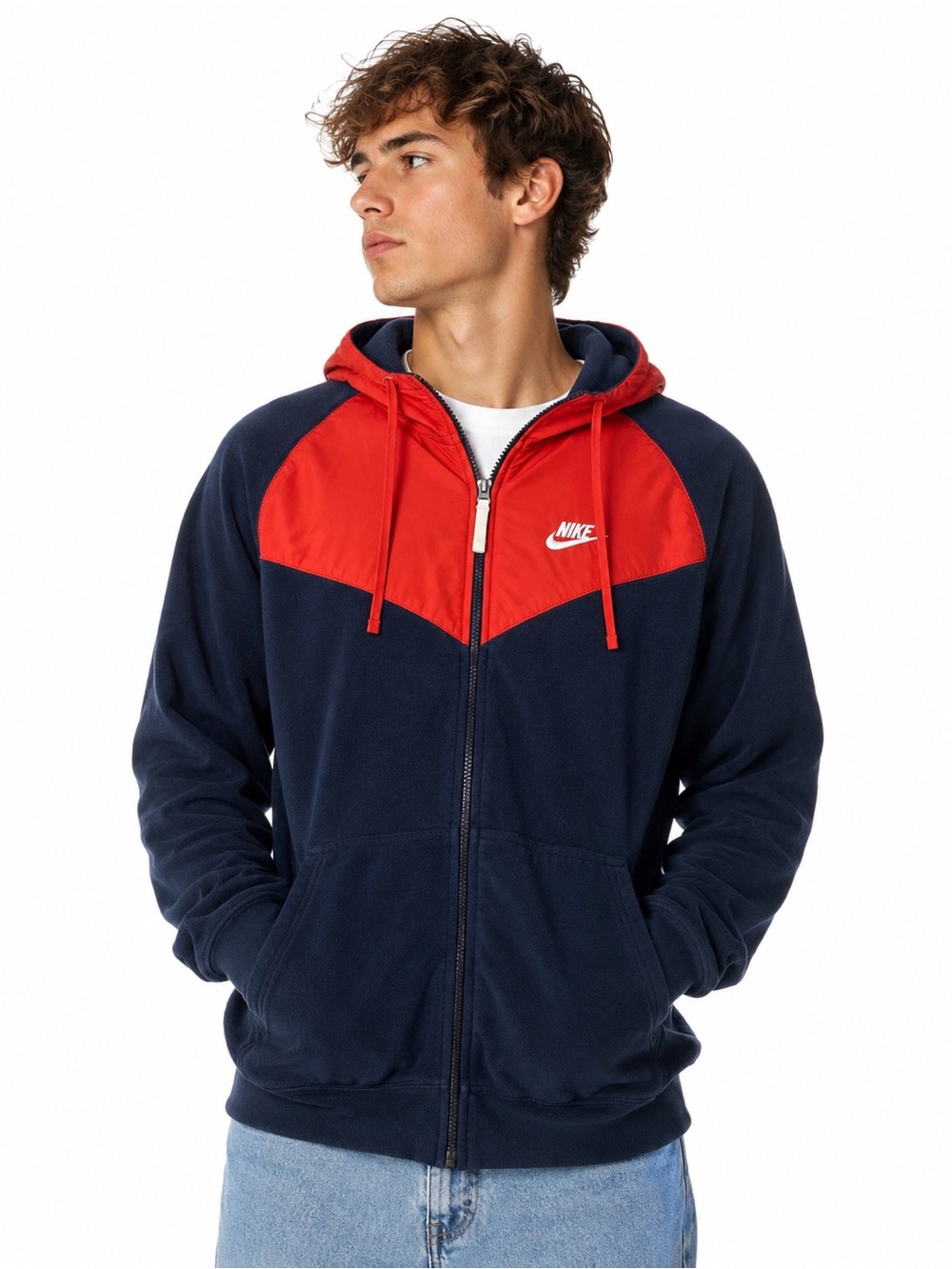 Nike Sportswear Full Zip
Hoodie Jacket XL Navy Red
Colorblock
